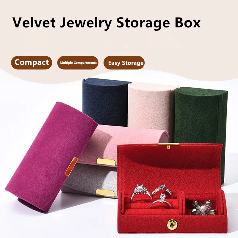 

Arched Jewelry Box Pearl Bead Velvet Ring Box Travel Portable Jewelry Storage Box Ring Stud Box Jewelry Accessory Storage Box