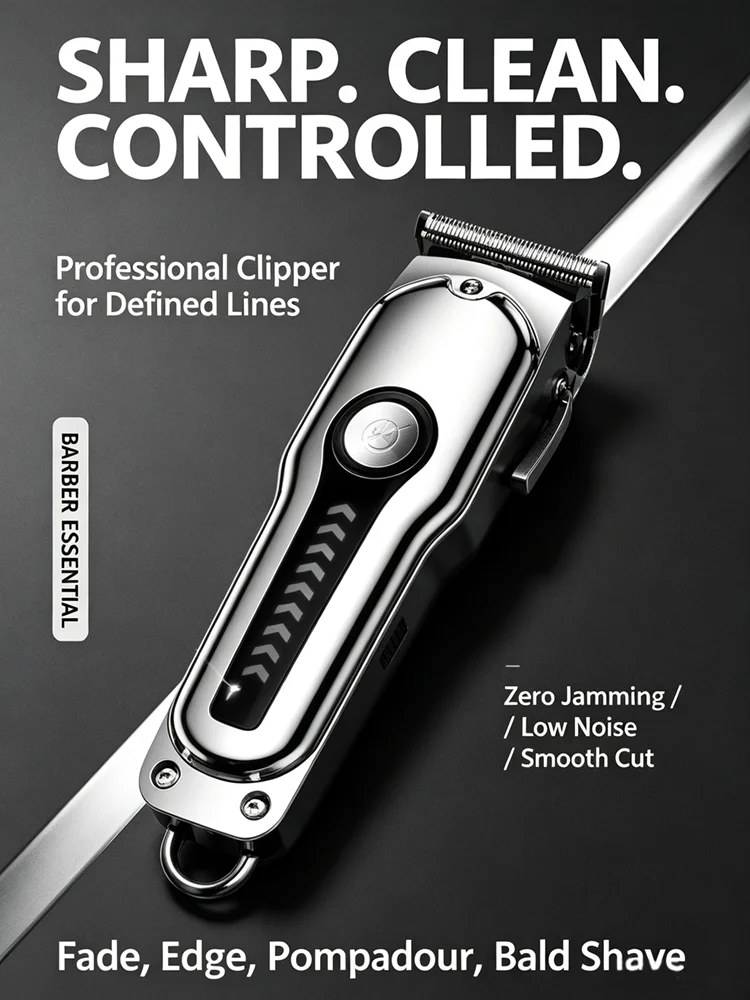 Hair Clipper - USB充電式プロフェッショナルバリカン - プッシュ式シェーバーヘッド