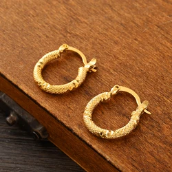 Gold Color Lovely Round Circles Huggies Hoop Earrings Kids Children  Women Girls Boy Jewelry African Christmas Party  Gift