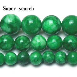 Natural Bright Green Emerald Jades Beads For Jewelry Making Round Loose Stone Beads DIY Bracelet Necklace Accessories6 8 10mm