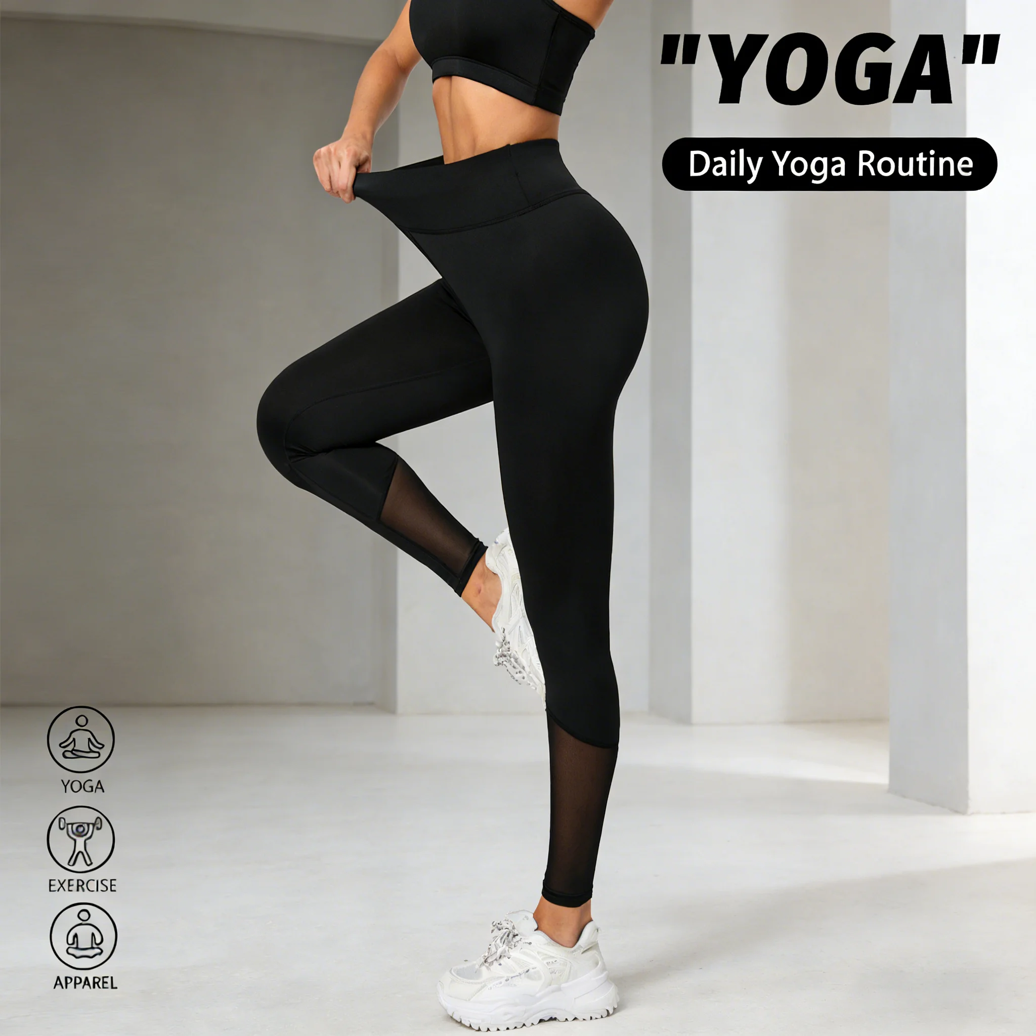 

Новые леггинсы для йоги с высокой талией для женщин, утягивающие леггинсы с эффектом контроля живота, эластичные, мягкие, быстросохнущие, для тренировок, бега, занятий в спортзале и спорта.