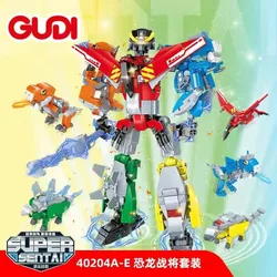 Dinosaur Transformation Robot Building Blocks Assemble Deformation Dino World Construction Set Figures Bricks Educational Toys