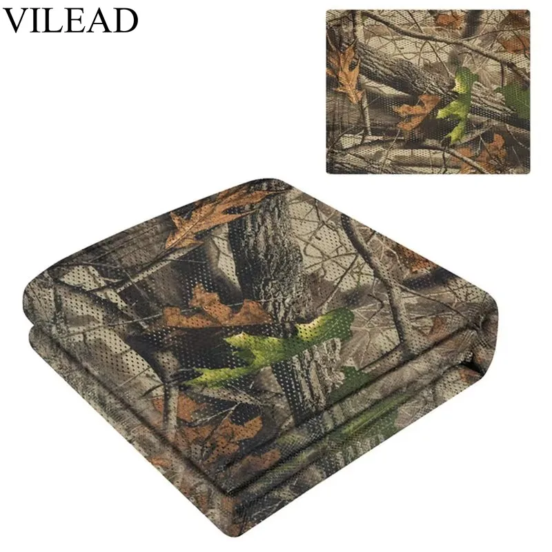 

Vilead Quiet Net Camo Mesh Hunting Camouflage Cover for Outdoor Bird Photography Duck Blind Garden Decoration 75D Cloth