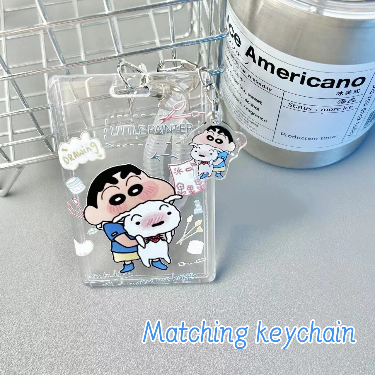 Crayon Shin-chan Simpatico cartone animato Carta anti-smarrimento Carta per studenti Set identificativo per dipendenti Carta stradale Scheda ascensore Badge Copertura protettiva