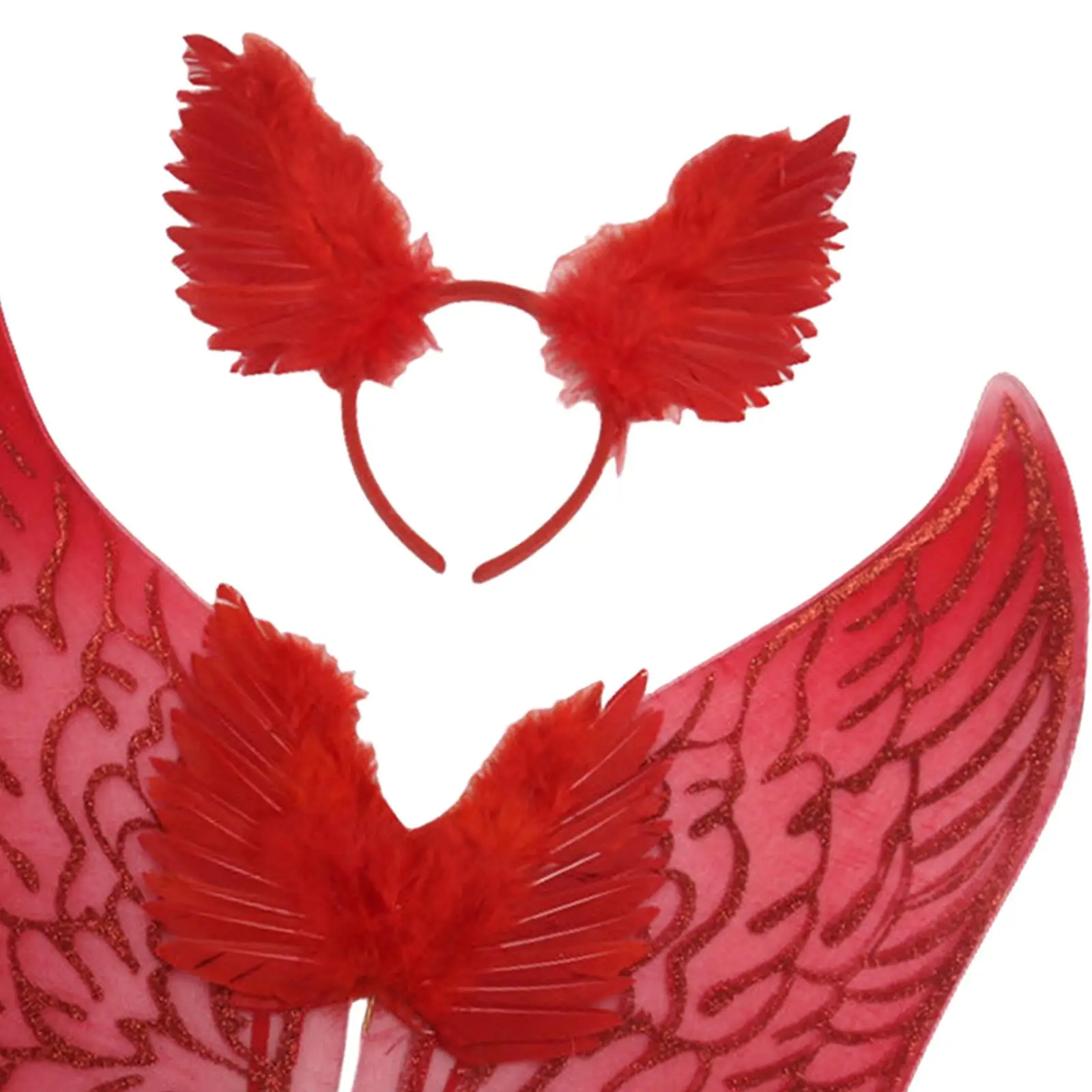 フェザー エンジェル ウィング 大人 子供 プリンセス コスプレ ハロウィン カーニバル パーティー用 レッド