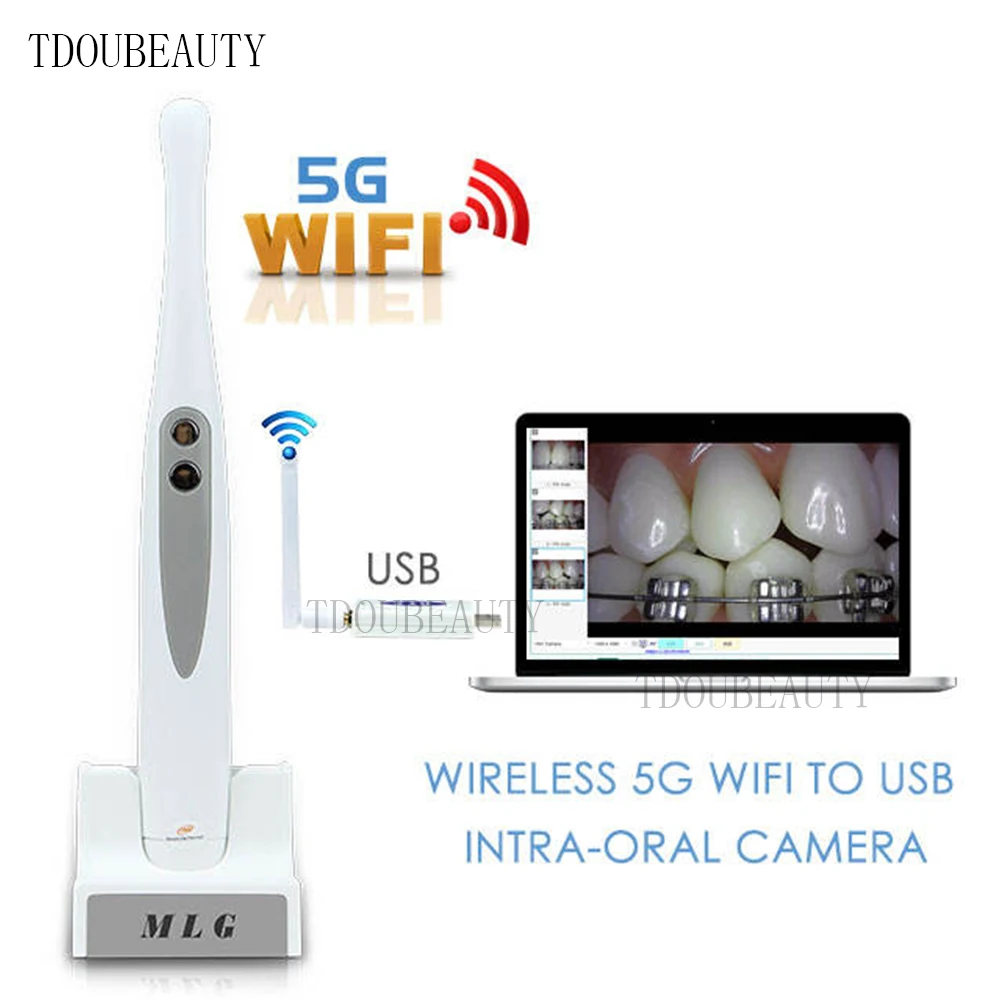 CE Approved CF-680 1/2.8 CMOS Wireless 5G Wifi to USB Digital Viewer Intraoral Camera with Ultra-thin Mini Lens and 8 Led Light