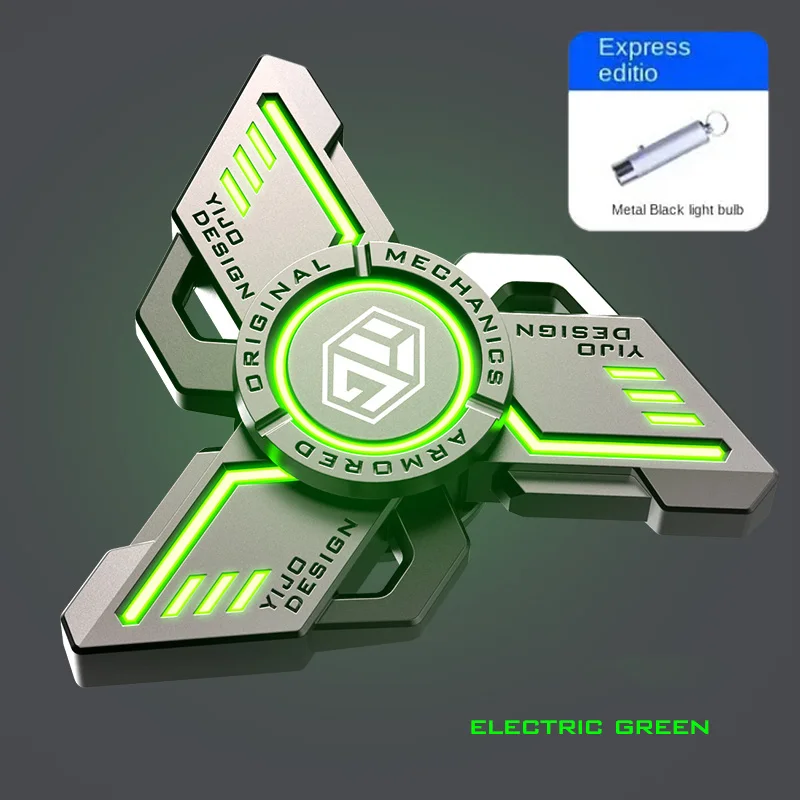 YIJOO Leucht. Metall EDC Fidget Spinner Fidget Spielzeug Stressabbau Druckentlastung. Handspielzeug, cooler Kreisel, Geschenk für Erwachsene für Jungen 3