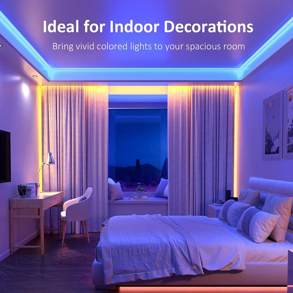 5m 10m 20m Tuya Zigbee 3.0 COB RGB+CCT LED Strip 24V Dimmable Room Decor Liner Light Black RF Touch Panel Remote fr Alexa Google view 4