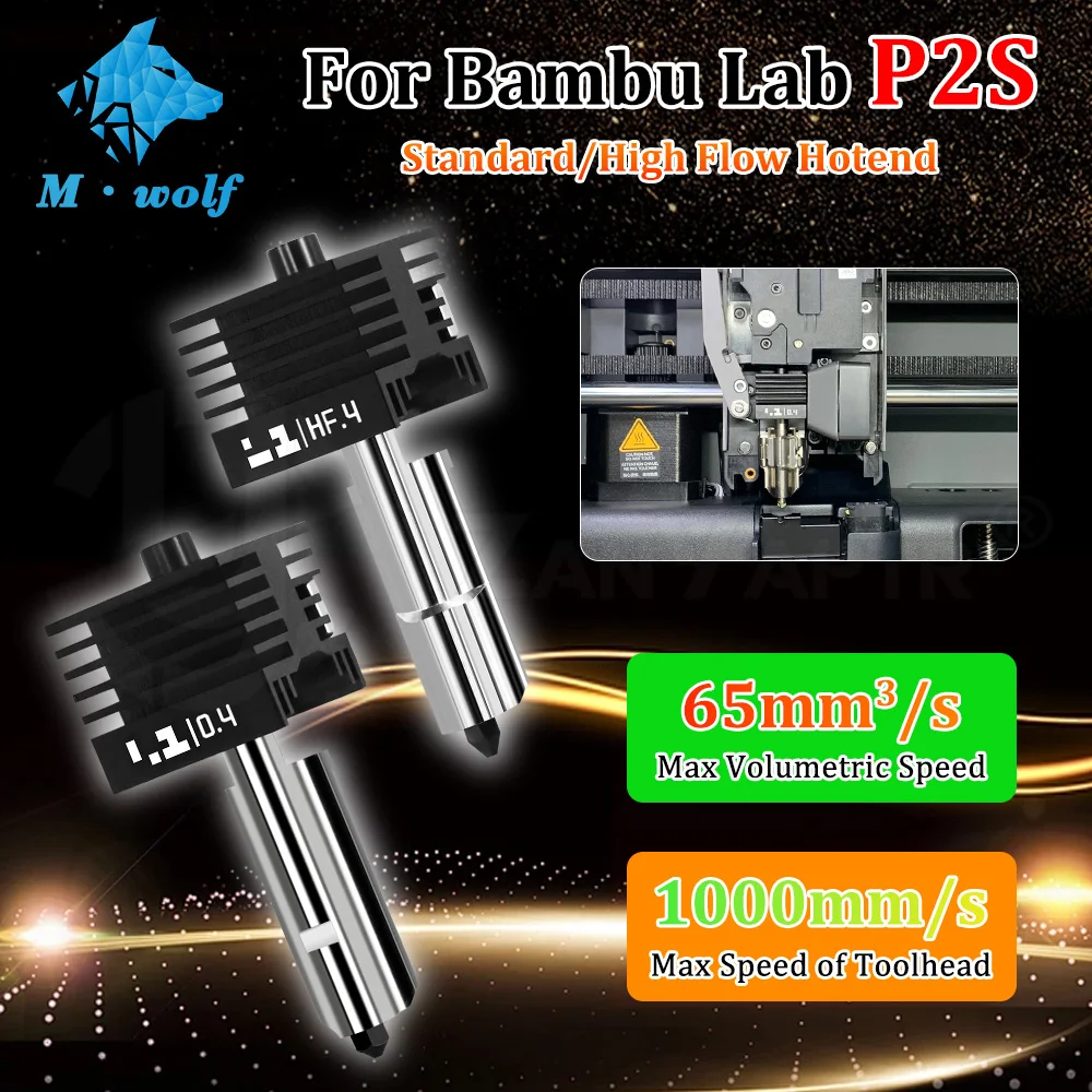 

For Bambu Lab P2S Standard/High Flow Hotend High Precision Quick Replacement Removable Nozzle for 3D printer accessories