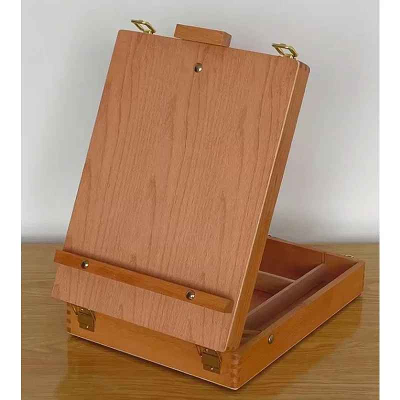 Oil Painting Box Sketch Wooden Tabletop Stand Wooden Sketch Board Easel Painting Art Box