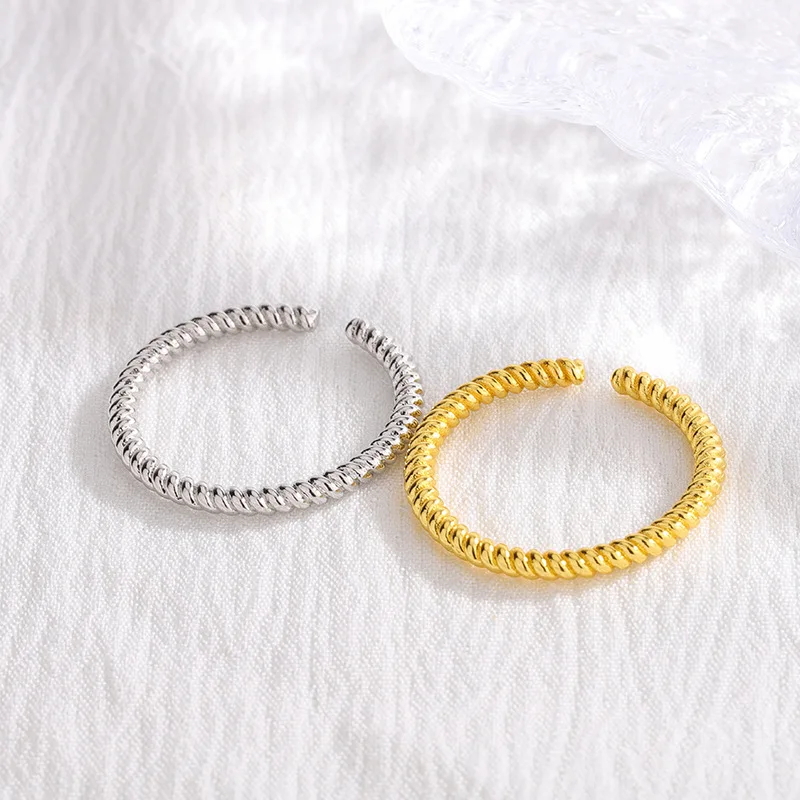 925 Sterling Silver Fried Dough Twist Rings For Women High Quality Designer Jewelry Gothic Rings Accessories Jewellery
