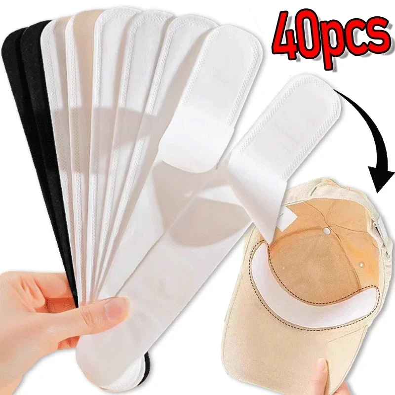 10/40 قطعة المرأة قبعة امتصاص العرق ملصقات الرجال مكافحة الأوساخ الرياضة حزام غطاء حافة غير مرئية الأبيض الشريط قبعة حجم المخفض بطانة منصات