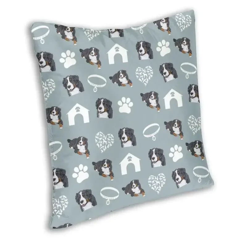 Bernese Mountain Dog Print Cushion Covers Sofa Home Decorative Puppy Pet Square Throw Pillow Case