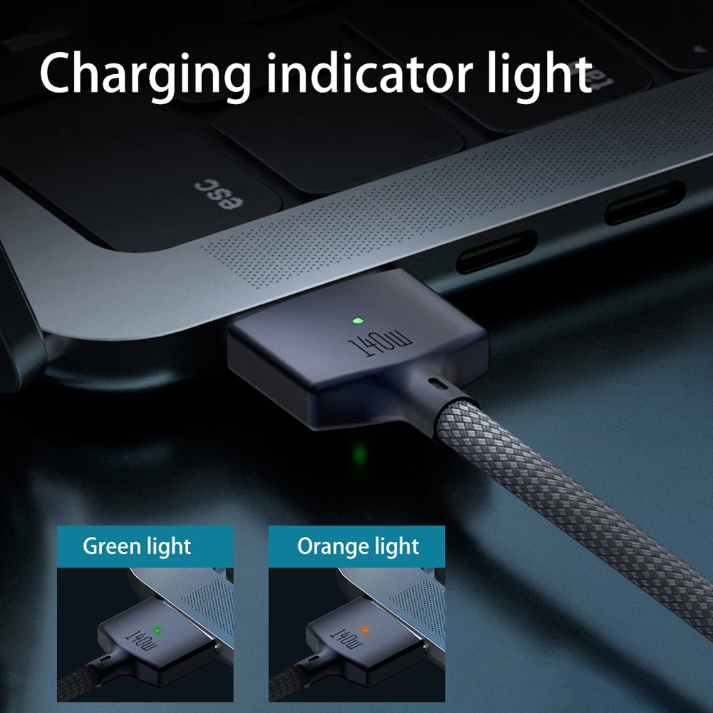 140W USB C zu Magnet Mag 3 Kabel (2m) Adapter für MacBook Pro Air M1 Pro M2 A2442 A2485 A2681 Laden 67W 30W Ladekabel