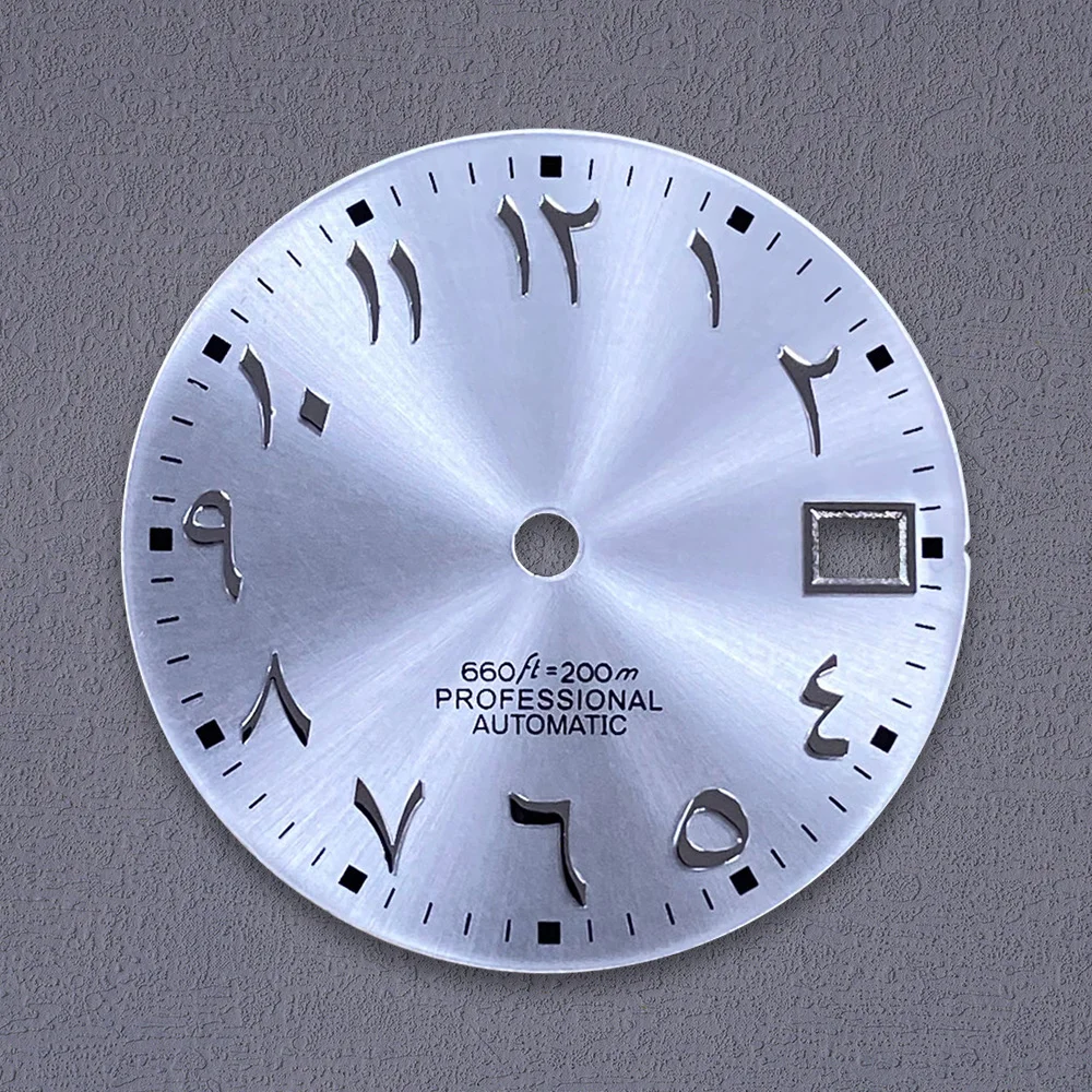 New Nh35 Dial S Logo 28.5mm Arabic Letter Numerals Dial No Luminous For NH35 Movements Watch Modification Accessories