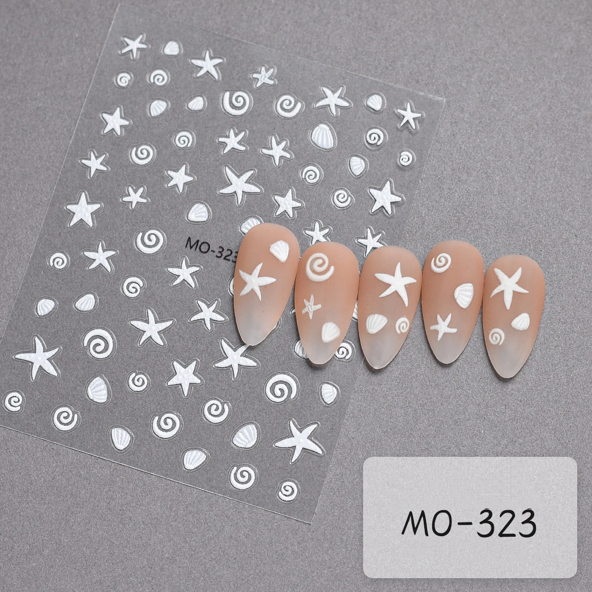 Calcomanías 5D de medusas para uñas de playa y verano, deslizadores adhesivos de tornillo de estrella de mar de concha blanca, calcomanías en relieve de sirena, decoración de láminas para manicura