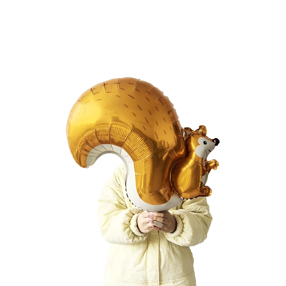 بالونات من رقائق الجوز على شكل سنجاب كرتوني لطيف، هدايا حفلات للأطفال، زينة حفلات أعياد الميلاد على شكل حيوانات الغابة للأولاد والبنات