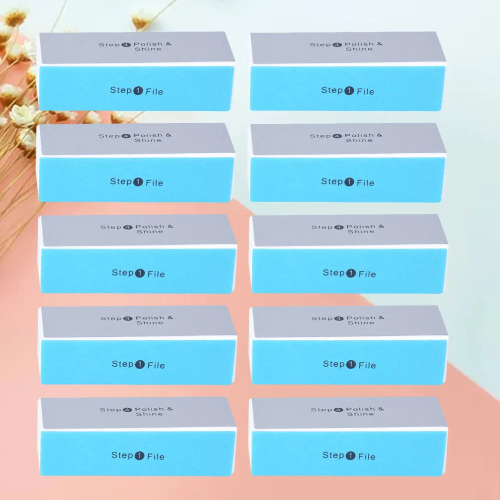 10pcs Nail Buffer File 4-Sided Artwork Block Walnut Sponge For Wood Diy Craft Nail Block Artwork Polishing Sponge Bodhi