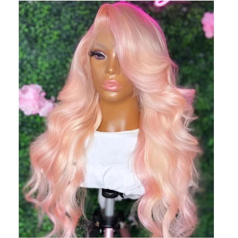 Perruque Lace Front Wig synthétique sans colle, 26 pouces, pre-plucked, baby hair, densité 180%, pour femmes