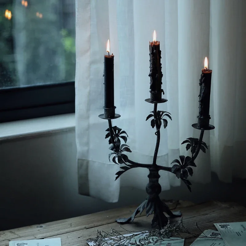 Vintage House Candle Holder Nordic Halloween Decoration Autumn Candle Holder Gothic