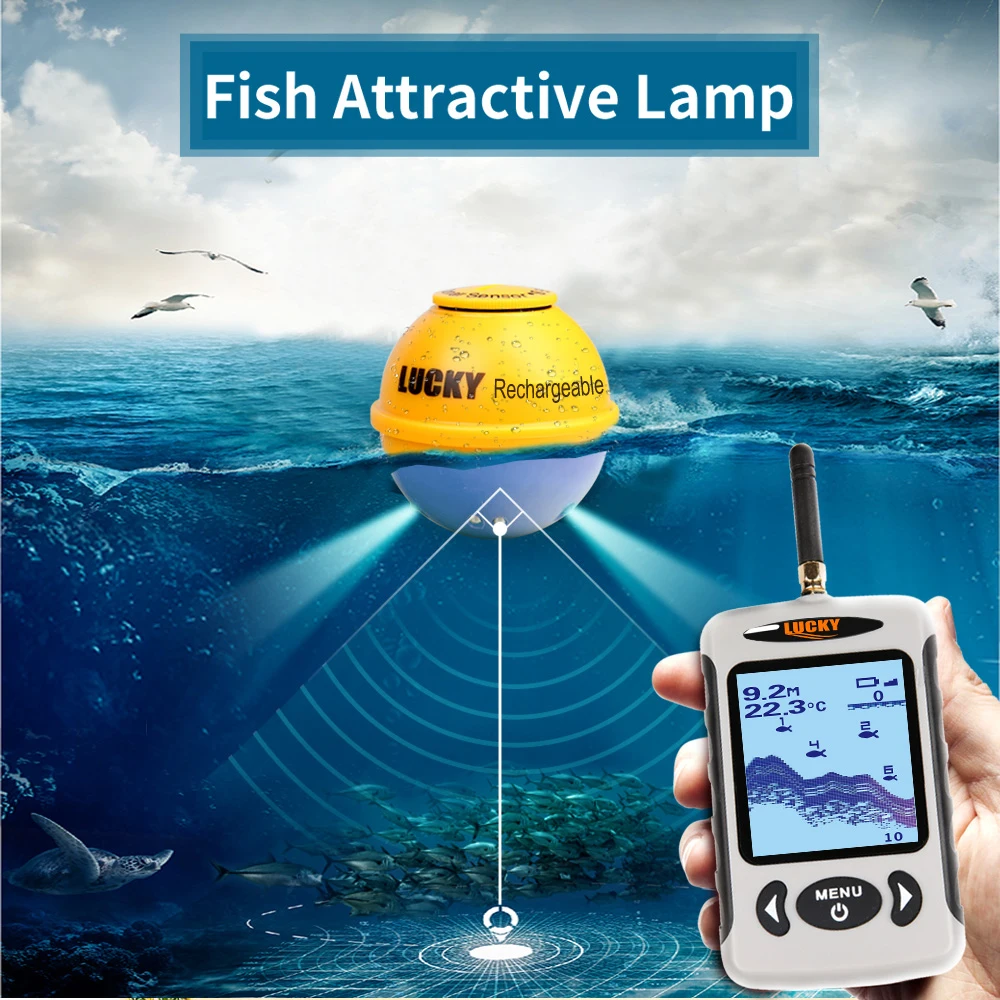 LUCKY FFW718LA Portable Professional Sounder Wireless Sonar Fish Finder Fishing Probe Detector Fishfinder Sonar Depth Sounder