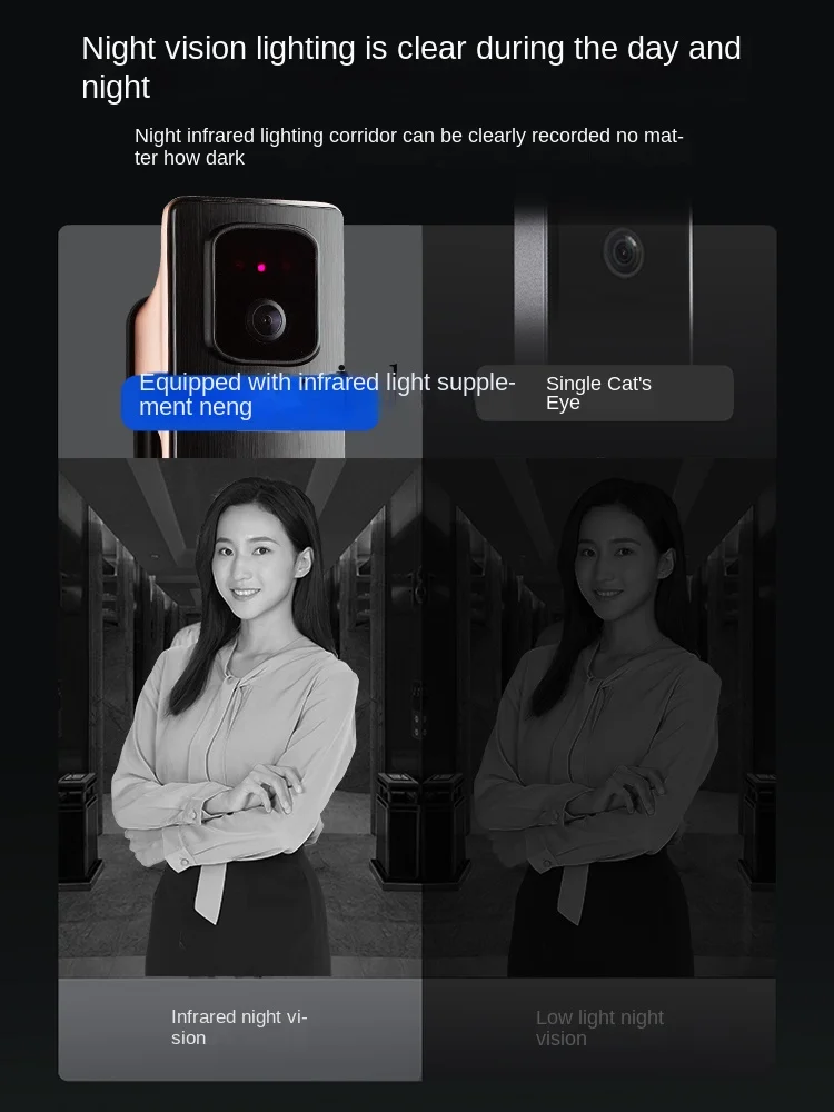 cc293d Face Recognition Smart Lock Password Lock Anti-Theft Household Fingerprint Door Lock view 4