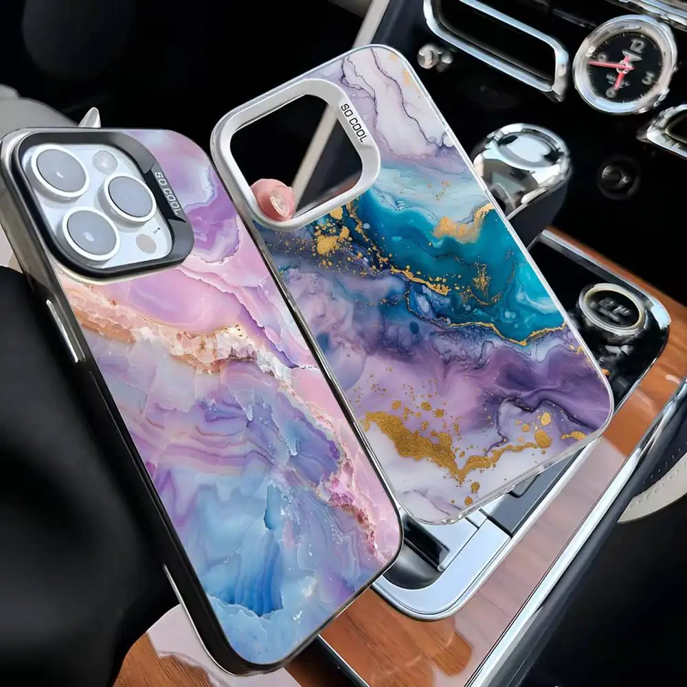 

Blue purple hot stamping Phone Case For iPhone 16,15,14,13,12,11,Mini,Pro,MAX Black Matte Shockproof Cover