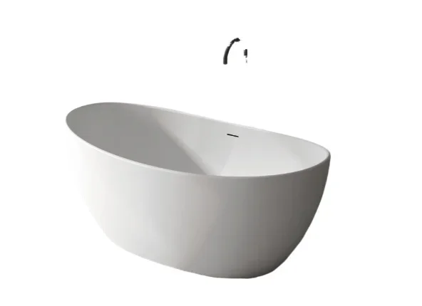 Aesthetic Contemporary Freestanding Tub Unique 1500mm Artificial Stone Includes Drainer For Hotel Use