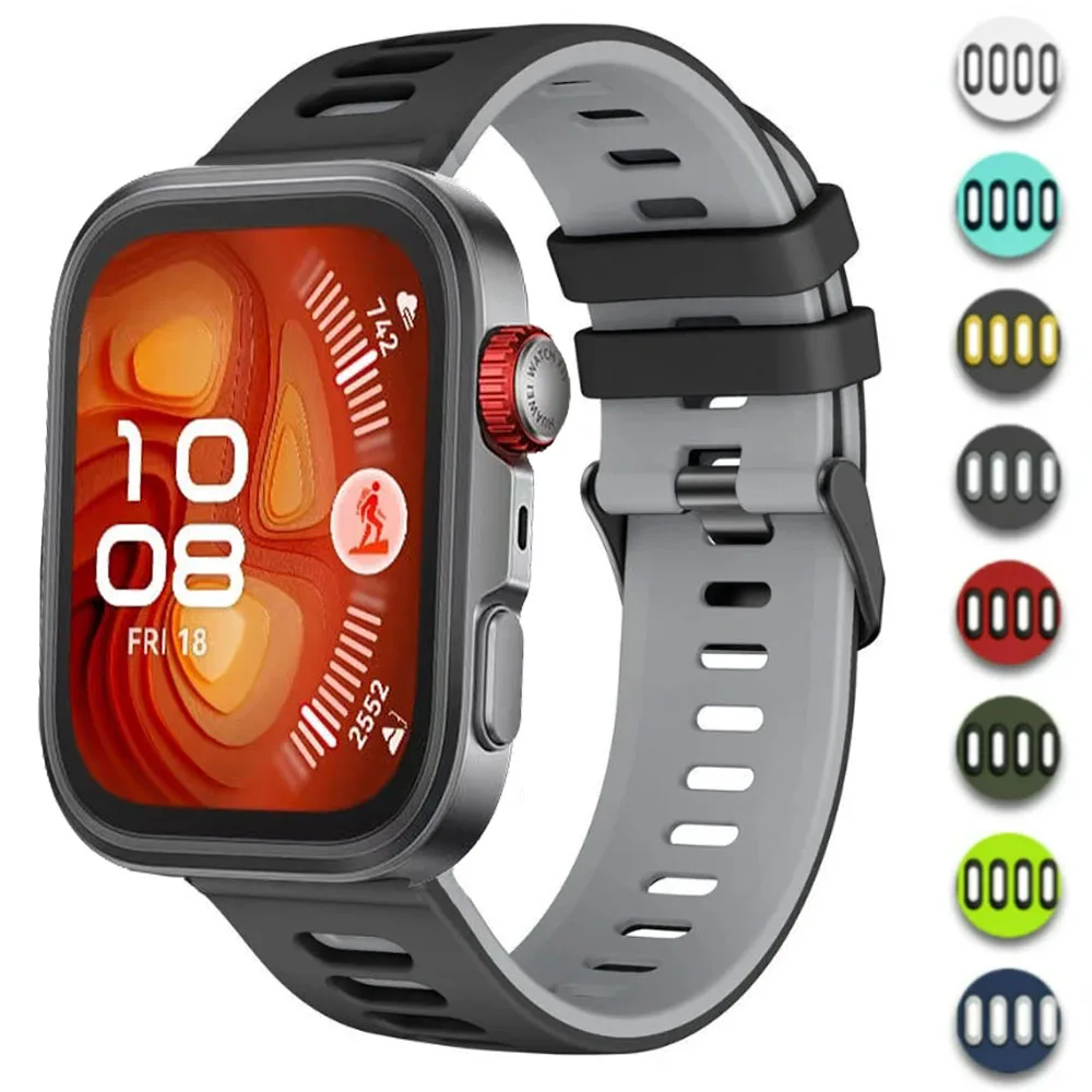 حزام سيليكون يحجب الألوان لساعة Huawei Watch Fit 4 Pro/4 حزام بديل رياضي قابل للتنفس لساعة Huawei Watch Fit 3