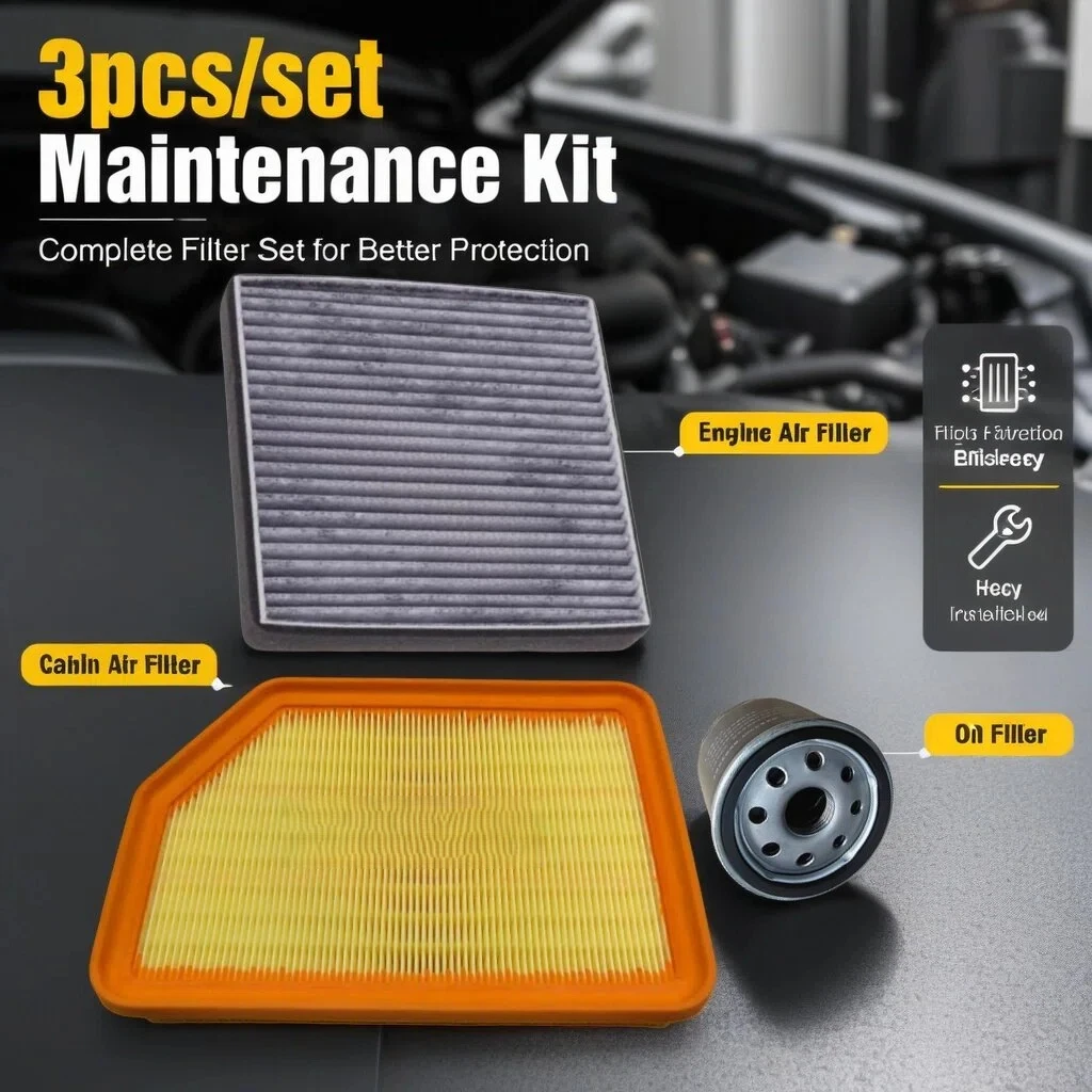 3pcs Filter Set For Soueast DX3 2016-2023 1.5 Engine Interior Cabin A/C Air Oil Filter Kit Accessories SE003555 SJZJ0245