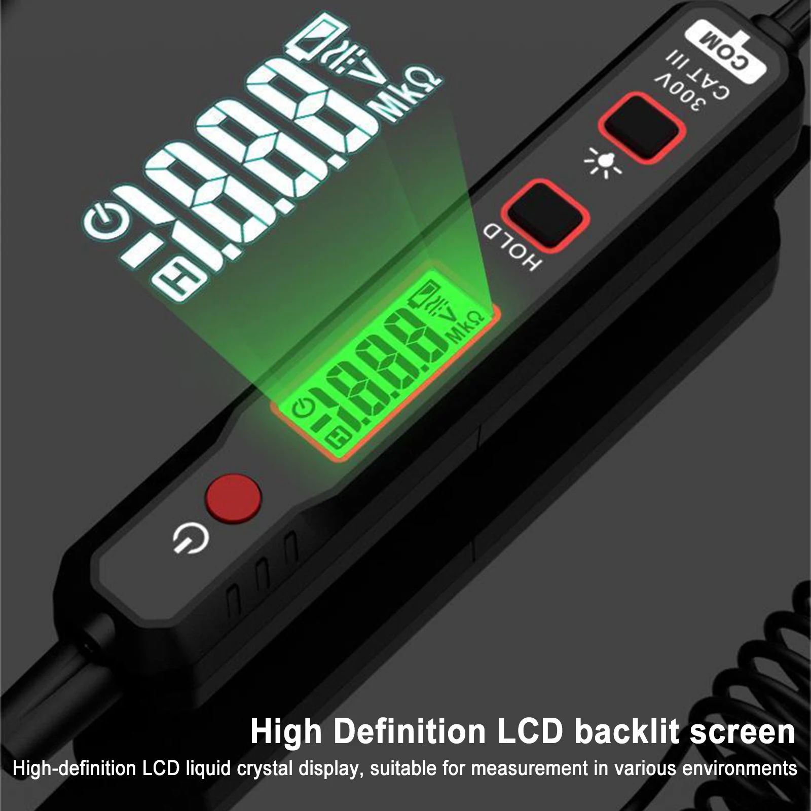 

100V Automotive Circuit Tester Car Voltage Detector Pen Backlight Flashlight Sensitivity Adjustable DC Voltage Tester Test Tool