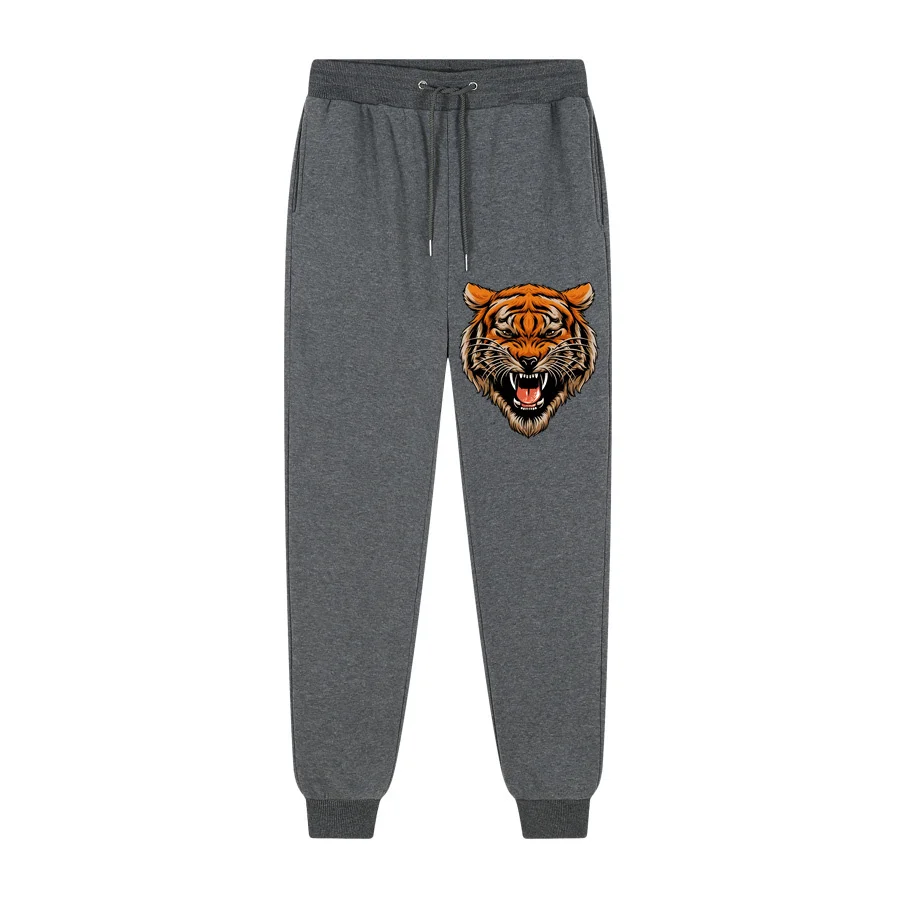 

Hot Sale Tiger Head Print Pants Men Harajuku Soft Sweatpants Fashion Casual Pants Autumn Fleece Comfortable Sportswear 2022