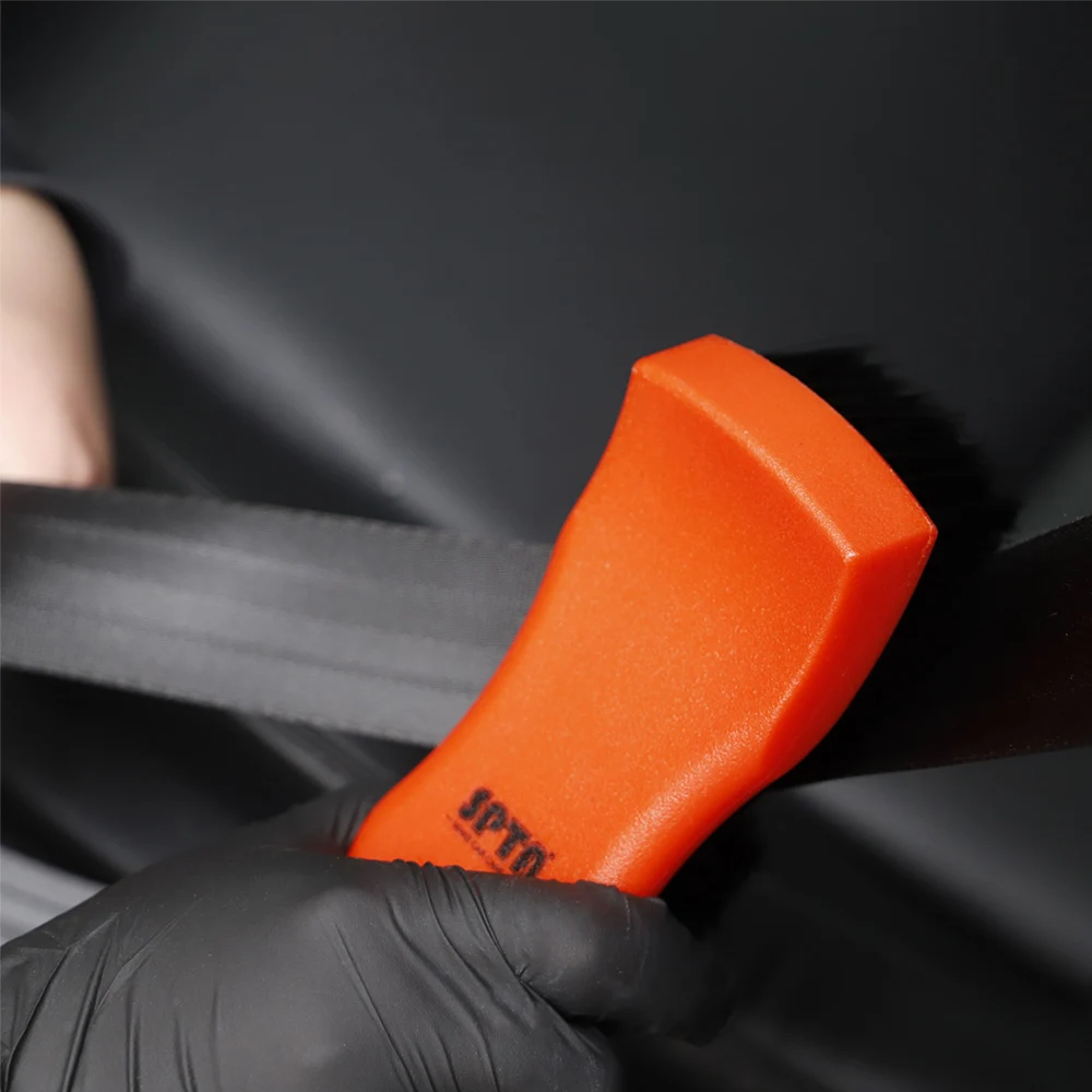 SPTA Car Interior Cleaning Orange Handle Fabric Brush Nylon for For Car Tire Engine Bay Cleaning Tools Accessories