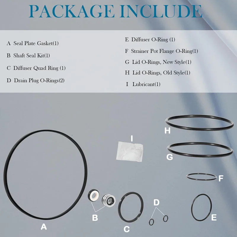 Imagem -06 - O-ring Reconstruir Kit de Reparação para Piscinas Pentair Challenger Alto Fluxo e Cachoeira Praça Habitação Junta Psi