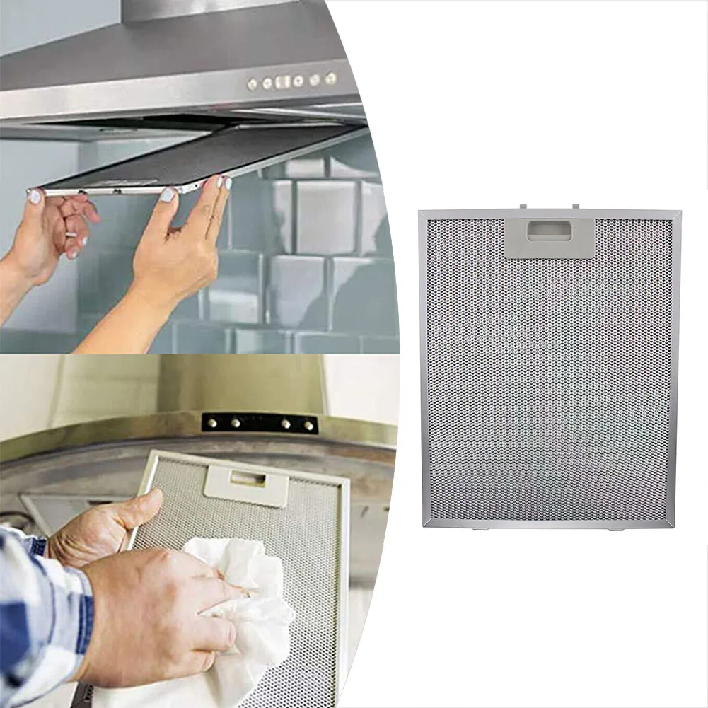 1x Silver Cooker Hood Filters Metal Mesh Extractor Vent Filter 300 X 240 X 9mm Kitchen Range Hood Stainless Grease Filter