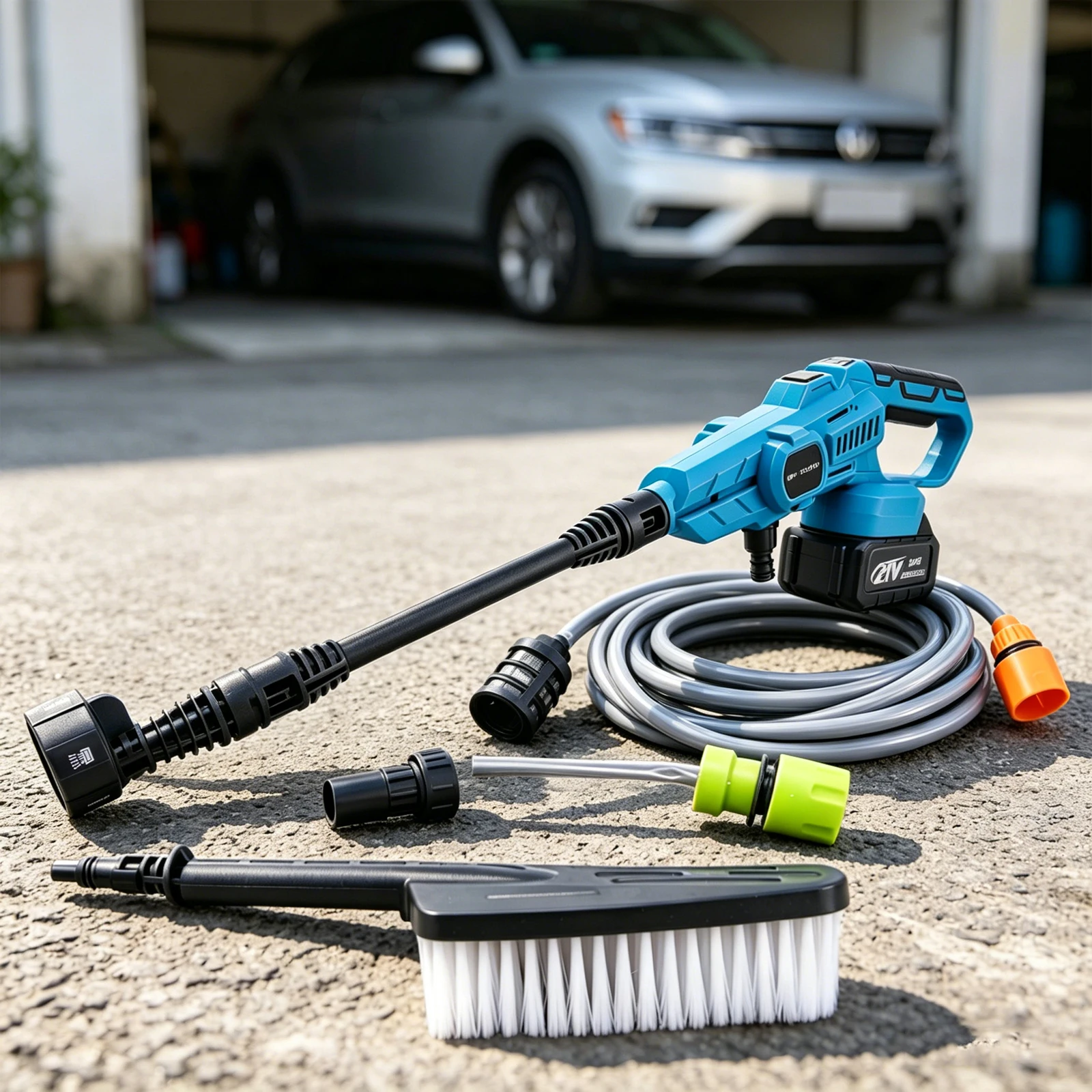

【2026 New】3500W 6-in-1 Nozzle Electric Water Gun 200Bar 30000RPM 3 Gears Digital Display for Car Wash Home Cleaning