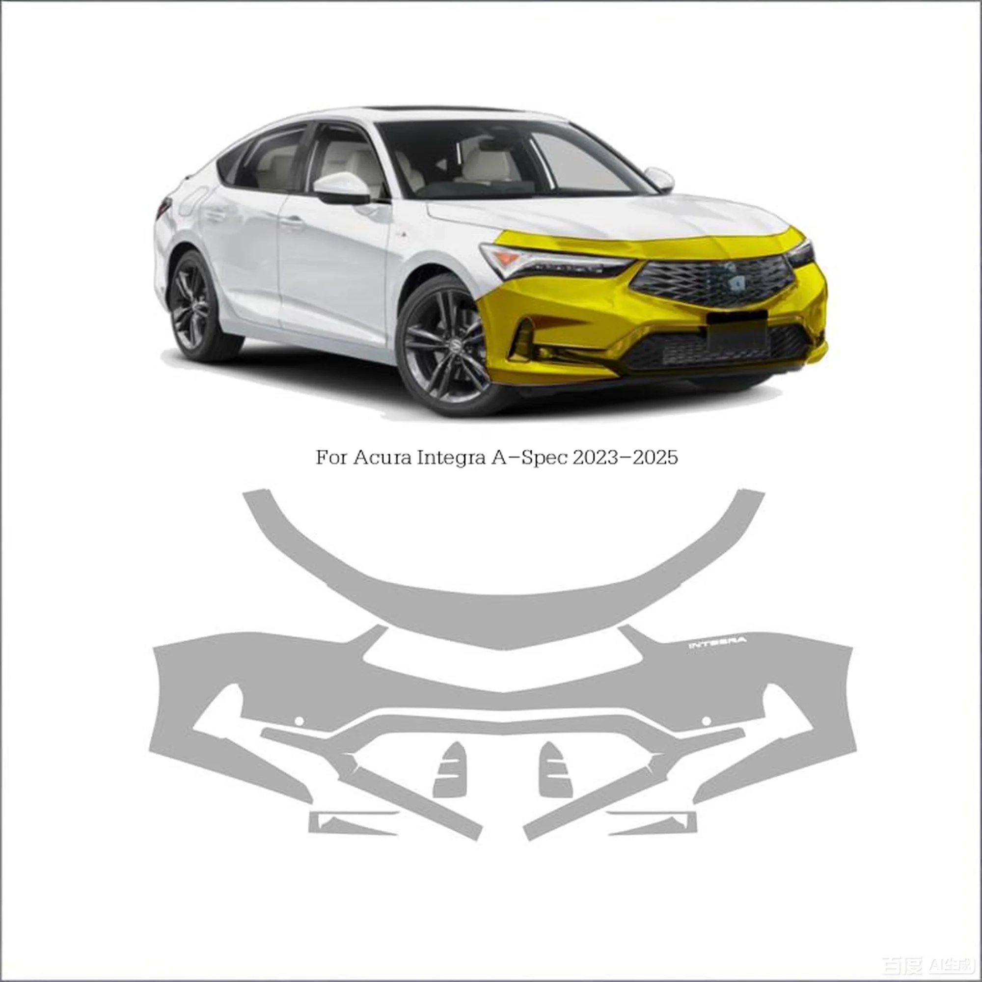 For Acura Integra A-Spec 2023-2025 TPU Body Bumper Pre-cut Sticker Paint Protection Film PPF Scratch-resistant Transparent
