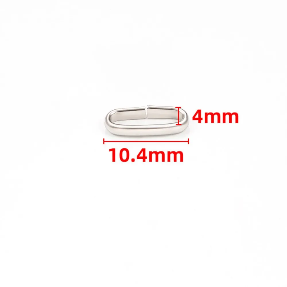 50/100Pcs Oval Shape Stainless Steel Ring For DIY Leather Rope Bracelet Necklace Connectors Jewelry Making Supplies Accessories