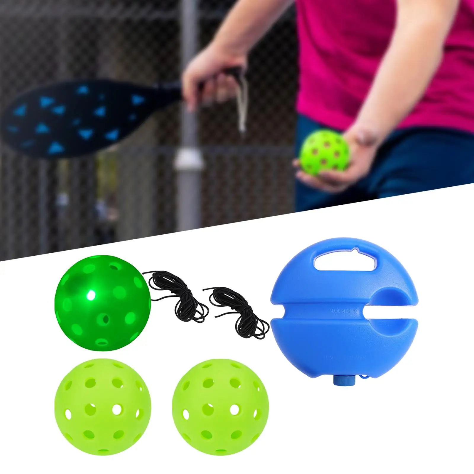 

Pickleball Trainer Exercise Professional Beginner Adult Kids LED Pickleball Ball with Rope Portable Enhances Skills Self Study