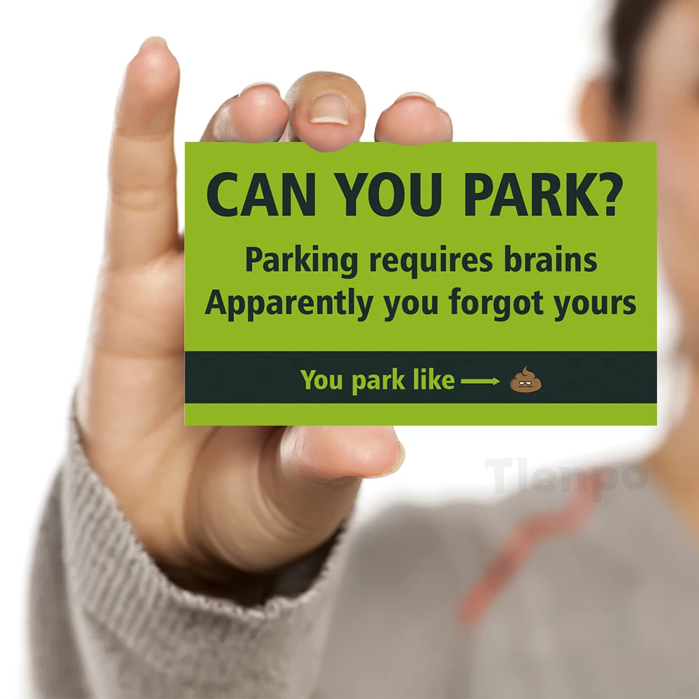 50pcs Humourous Parking Cards "Can You Park?" 3.5 x 2 inch, prank funny cards, offending funny cards, mini portable prank ca