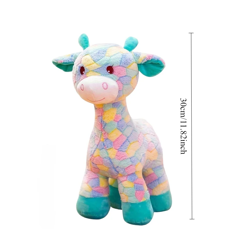 Muñecos de peluche de jirafa de colores para bebé, 1 piezas, muñecas relajantes para dormir, decoración para habitación de niños, muñecas de fiesta, regalo perfecto para bebé