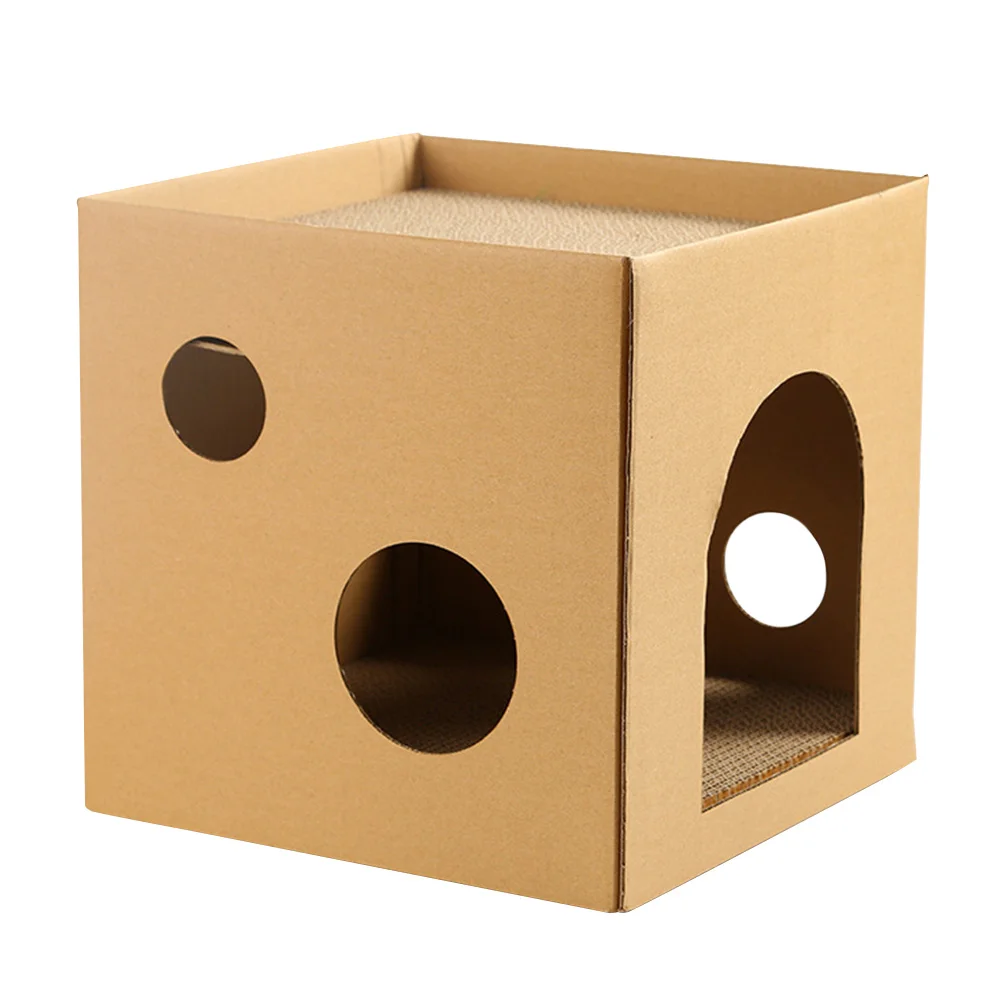 

Cat House Toys and Scratcher Kitten Pet Supply Cardboard Corrugated for Indoor Paper Scratching