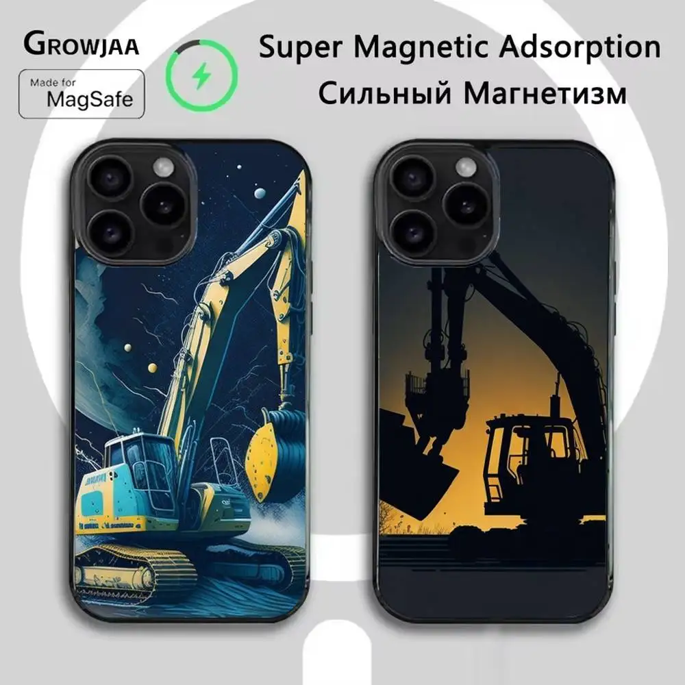 

Excavator Car Phone Case For iPhone 16e,16,15,14,13,12,11,Plus,Pro,Max,Mini Magsafe Magnetic Wireless Charging