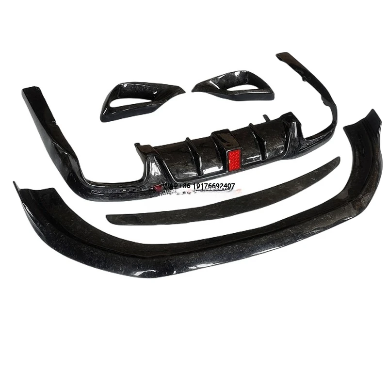 Carbon Fiber Body Kits for  S Class W222 S63 LCI 2017- 2020 Front Lip Diffuser Spoiler Fog Cover Fender Trim