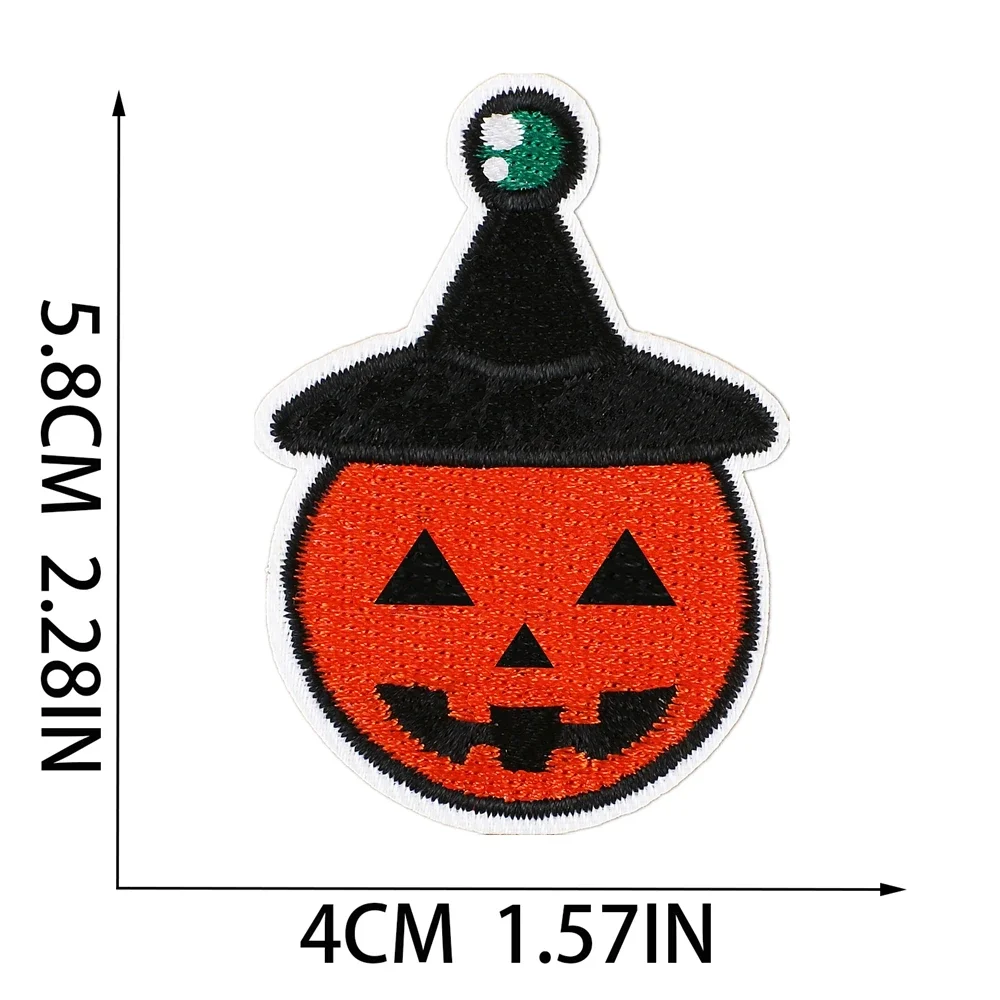 Patch for Clothing Sewing Stickers Iron On Patches Halloween Terror Embroidery Fusible Applique Badge Backpack Decoration Stripe