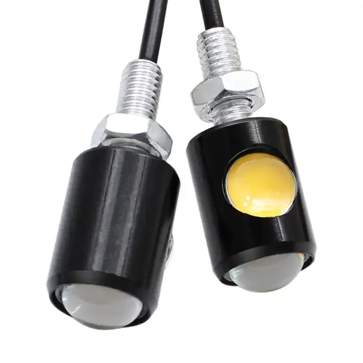 1Pairs Motorcycle Hawkeye Lights Eagle Eye Bright LED License Plate Bolt Screw Tail Rear Light Brake Fog Lamp