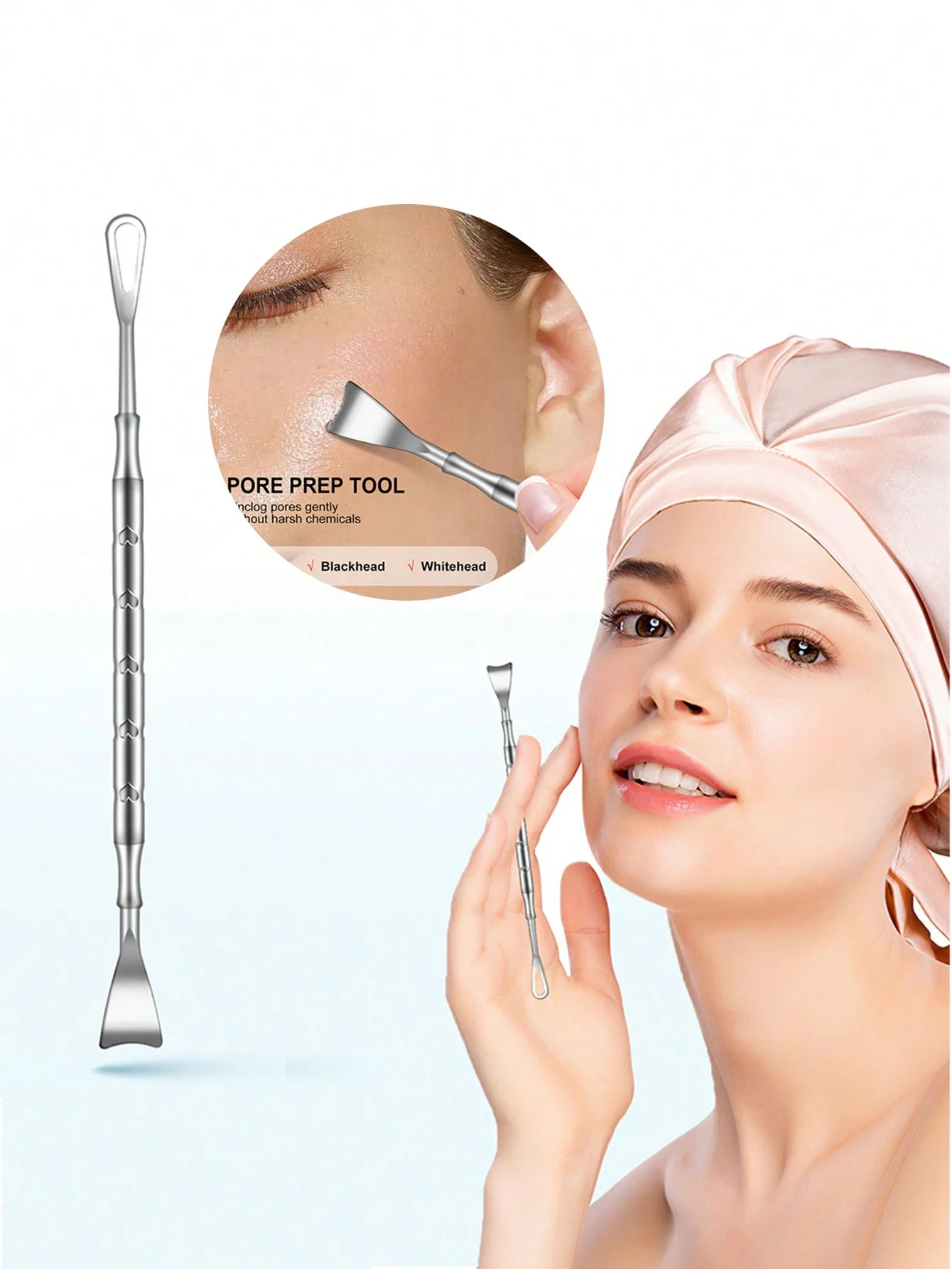 3 outils pour enlever les points noirs en acier inoxydable, aiguille d'acné à double extrémité pour nettoyer le nez, grattage des points noirs, outil de Massage et de beauté