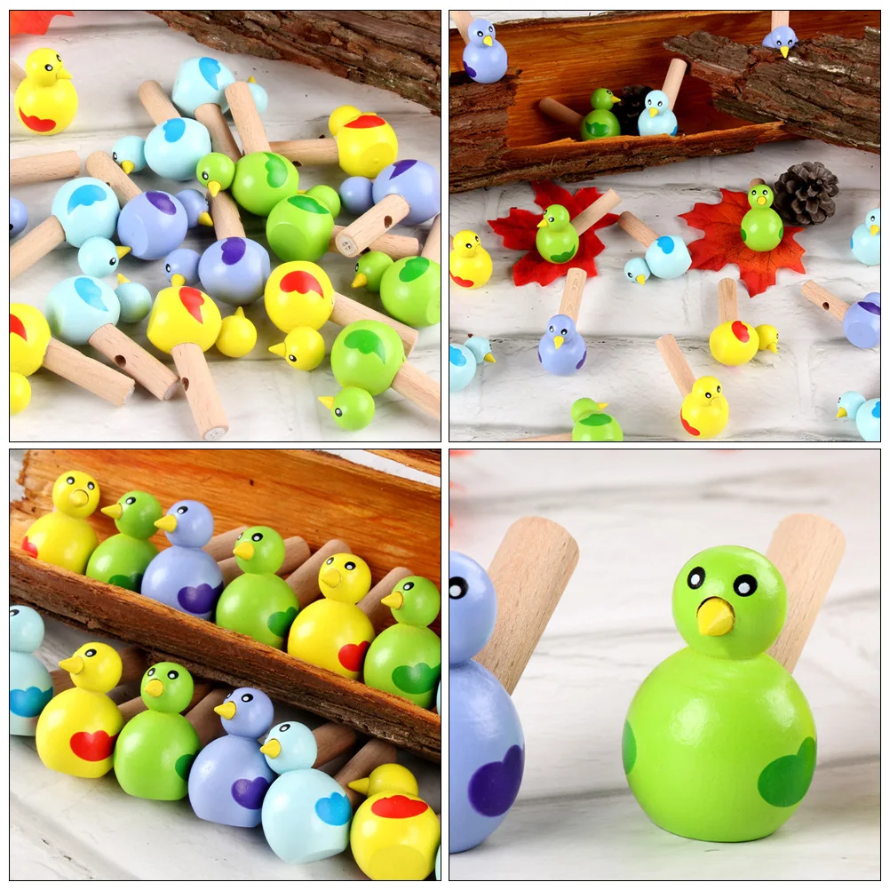 

4 Pcs Bird Whistle Toy Kid Cute Animal Children Toys Baby Cartoon Wooden Infant