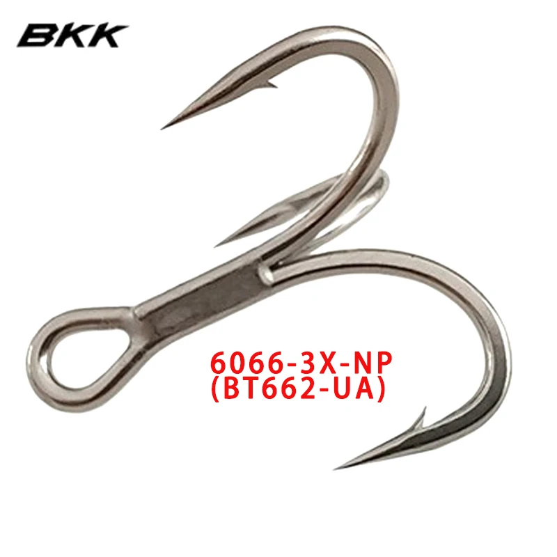 BKK 6066-3X-NP Treble Hook BT662-UA Triple Fishing Hooks Fishing Accessories 2# - 16# UltraAntirust Fishhook All for Fishing