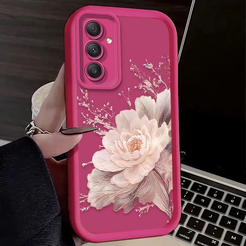 Beautiful Flower Silicone Case for Samsung Galaxy A54 A05 A05S A34 A24 A14 A53 A33 A23 A13 A52 A52S A32 A22 A12 A71 A51 A31 A50
